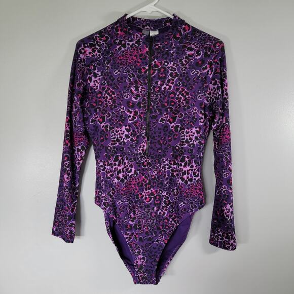 Mynah Rash Guard One-Piece Swimsuit Surfsuit Womens L SPF Watersports Beach